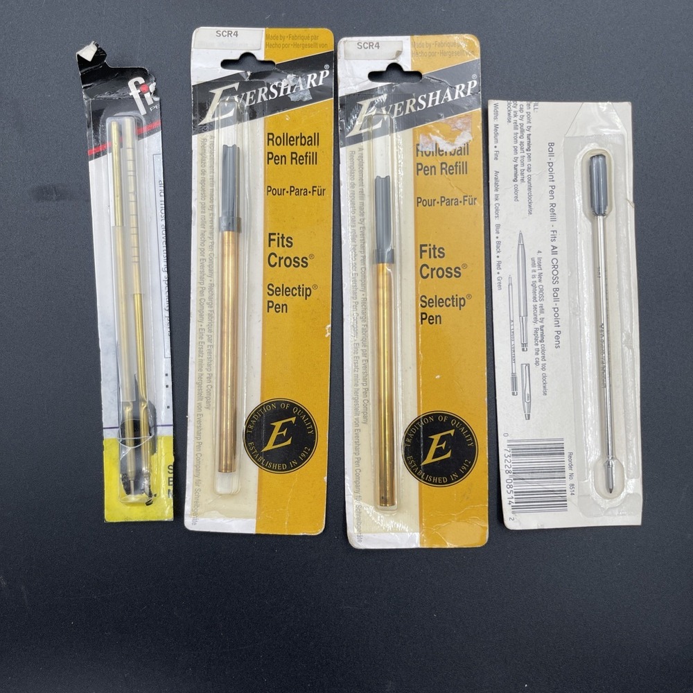 Cross Eversharp Rollerball Refills Lot Cross Compatible‎ Brass Refills NOS